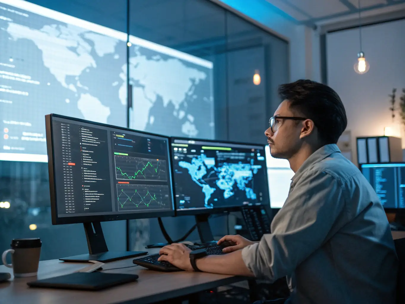 A security analyst performing a vulnerability assessment on a computer system, highlighting potential weaknesses and risks.