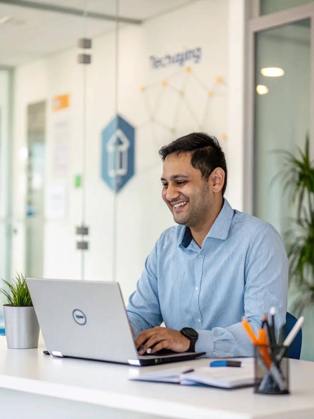 A support team member assisting a client via video call, highlighting the ongoing support and assistance provided by HDK Business Services.